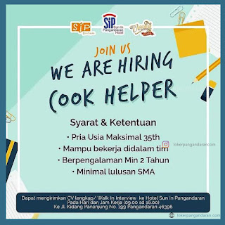 Loker Hotel Sun In Pangandaran Cook Helper