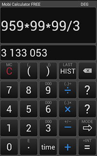 screenshot of Mobi Calculator Free on my phone