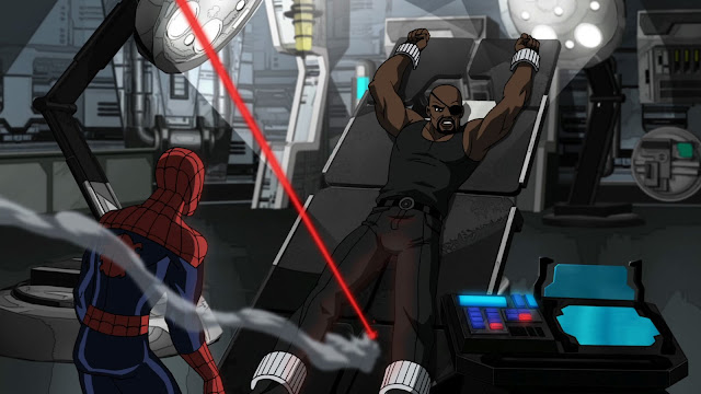 Nick Fury almost says goodbye to his impact force balls.