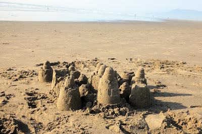 photo of sandcastle at rockaway beach oregon by Nancy Zavada