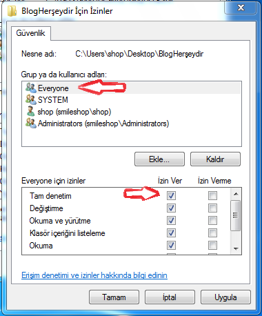 Windows 7 dosya paylaşım sorunu