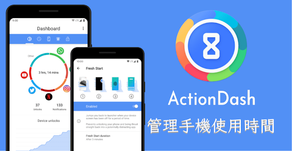 ActionDash 管理手機使用時間，限制 App 用量減少干擾