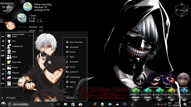 Windows 10 Ver. 1709 Theme Tokyo Ghoul by Enji Riz