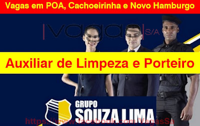 Grupo Souza Lima abre vagas para Limpeza e Porteiros em Porto Alegre, Cachoeirinha e Novo Hamburgo