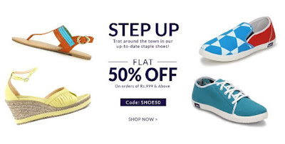 Flat 50% Off on Footwar - Orders of Rs 999 & Above