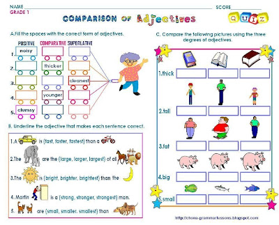 Grammar Worksheets Gr 1 Comparison Of Adjectives