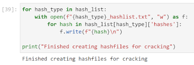 Saving hashes to disk for cracking