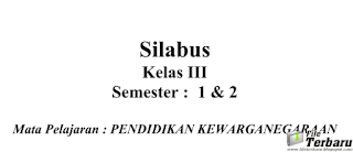 Download Silabus Kurikulum 2013 PKn Kelas 3 SD / MI Terbaru