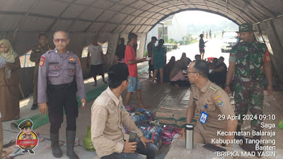 Kanit Binmas Polsek Balaraja  Update Banjir / genangan air di Perum Grand Harmoni2 Balaraja