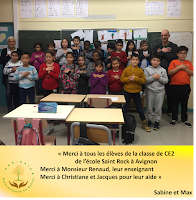 Merci aux enfants de la classe de Monsieur Renaud