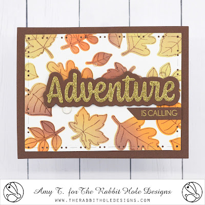 Falling Leaves Stamp and Stencil illustrated by Agota Pop, Adventure - Scripty Word Stamp and Die Set, You've Been Framed - Layering Dies by The Rabbit Hole Designs #therabbitholedesignsllc #therabbitholedesigns #trhd