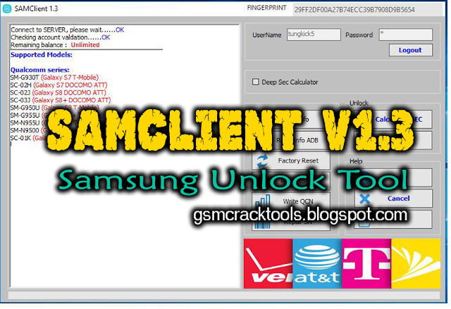 SamClient V1.3 Samsung Unlock Tool Free Download