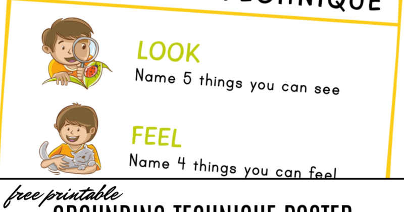 Free Printable 5 Senses Grounding Technique Poster And Next Comes L Hyperlexia Resources