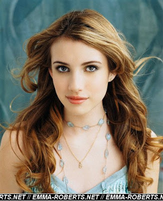  Emma Roberts dark brown here was set in bottom curls with a side 