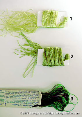 Antique green silk for violet leaves. (Society Silk Violets)