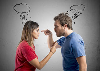 Couples fighting with each other. They have judges each other and thus the argument have led to something hazardous.