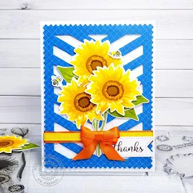 Sunny Studio Stamps: Sunflower Fields Fancy Frames Dies Frilly Frames Dies Thank You Card by Ana Anderson
