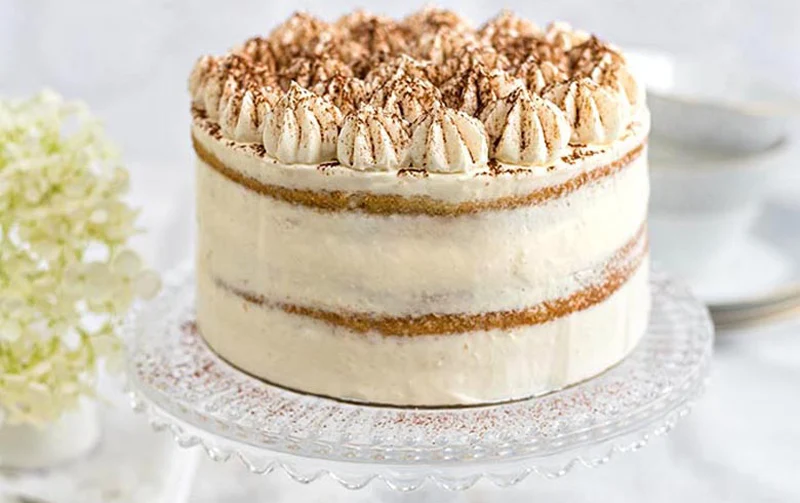 Tiramisu Naked Cake with Mascarpone Frosting