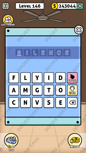 The answer for Escape Room: Mystery Word Level 146 is: SILENCE