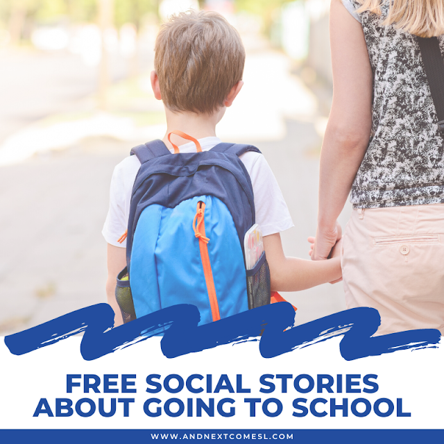 Looking for back to school social stories? Try one of these free social stories about going to school