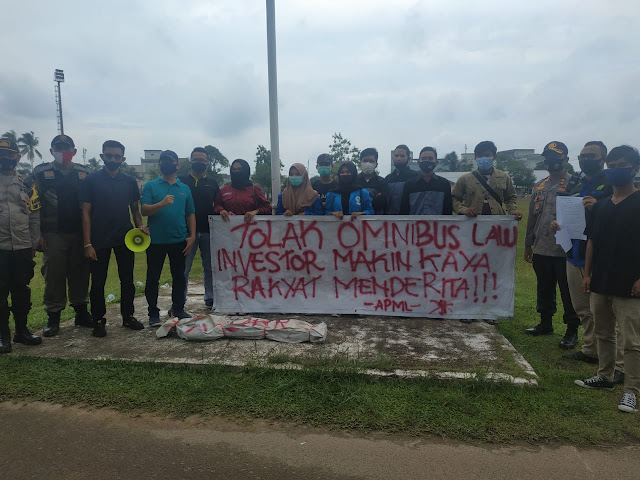 Polres Lingga Lakukan Pengamanan Terhadap Aksi Damai Yang Digelar Mahasiswa Lingga