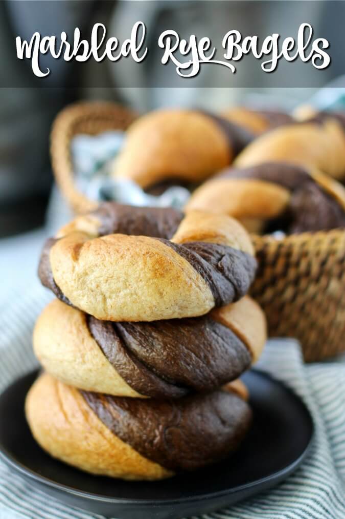 Marbled Rye Bagels