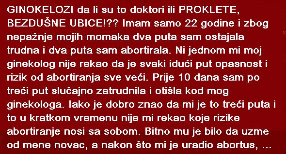 Image result for GINOKELOZI DA LI SU TO DOKTORI ILI PROKLETE, BEZDUŠNE UBICE!?? IMAM SAMO 22 GODINE...