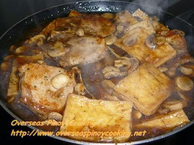 Pork Chop and Tofu with Mushroom and Oyster Sauce - Cooking Procedure