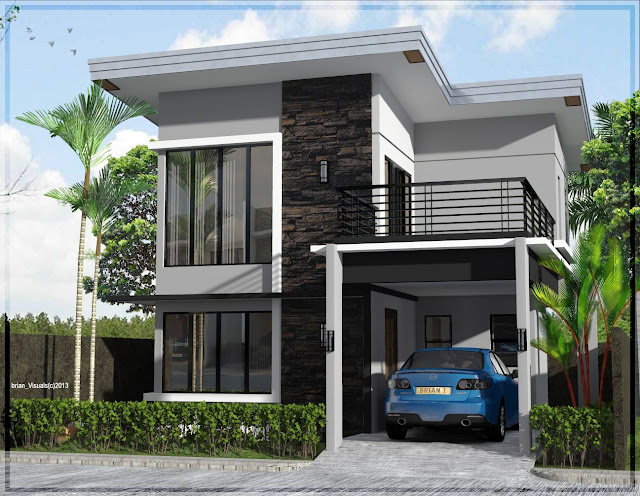 Contoh desain rumah minimalis type 70 dua lantai