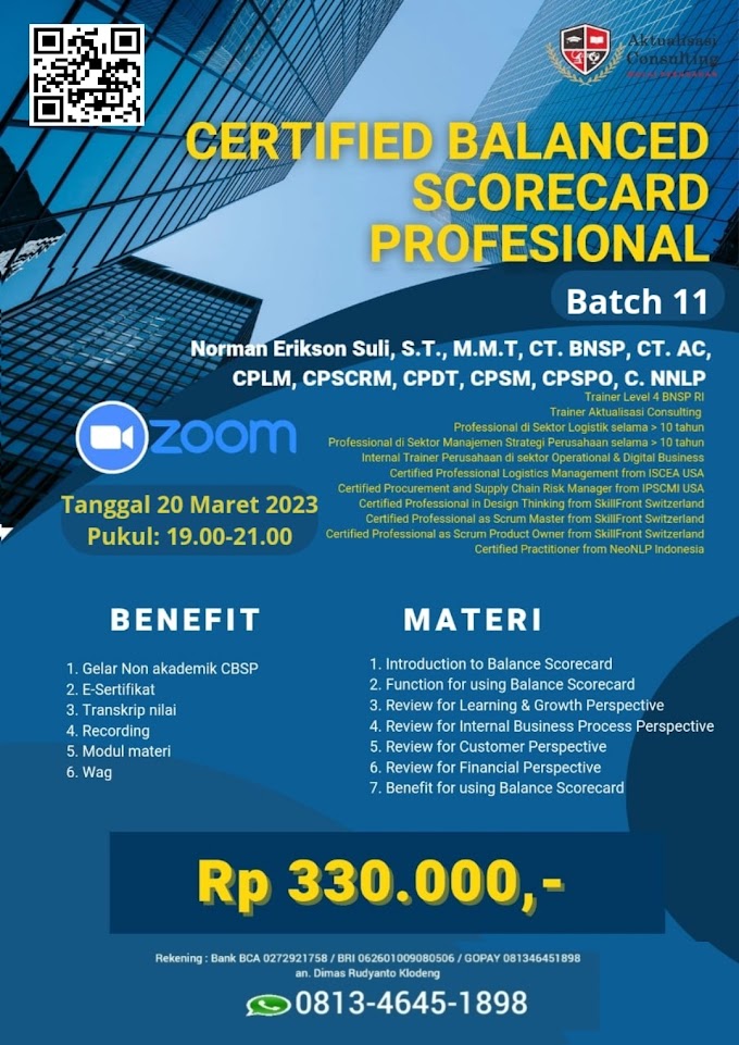 WA.0813-4645-1898 | Certified Balance Scorecard Professional (CBSP) 20 Maret 2023