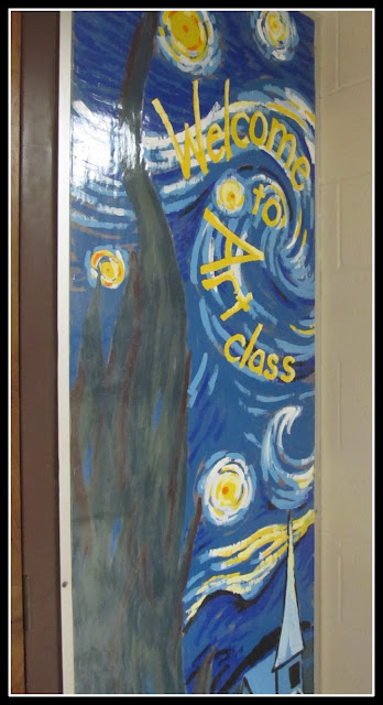 photo of: Painted Welcome Mural to Art Room