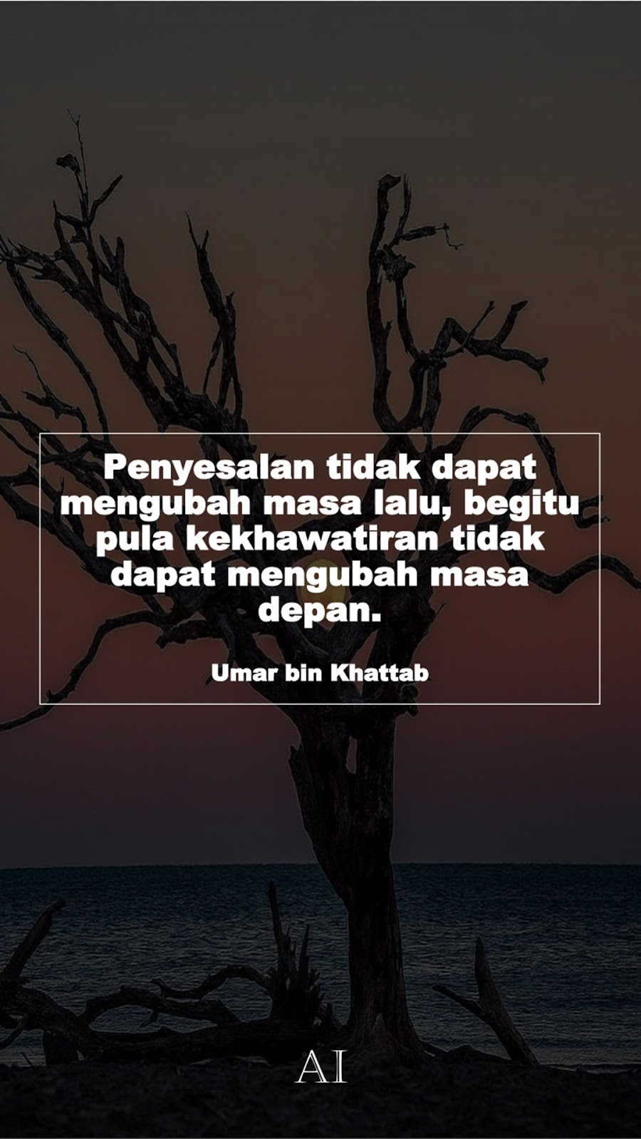 Wallpaper Kata Bijak Umar bin Khattab  (Penyesalan tidak dapat mengubah masa lalu, begitu pula kekhawatiran tidak dapat mengubah masa depan.)