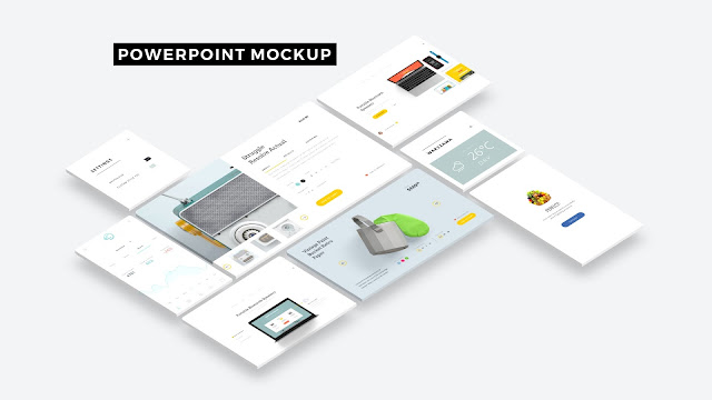 Free UI Screen Mockup Layout PowerPoint Template