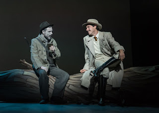  The Cunning Little Vixen – British Youth Opera at the Peacock Theatre. Kieran Rayner (Forester) and Simon Tournier (Harašta). Photo: Clive Barda/ArenaPAL