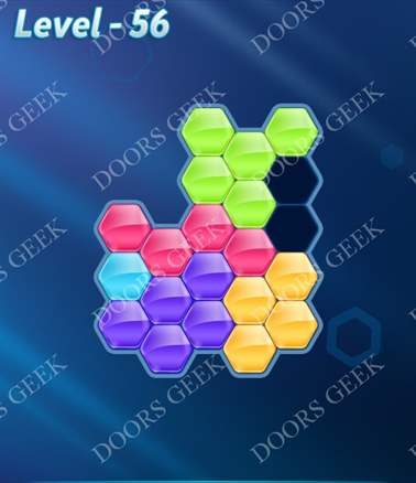 Block! Hexa Puzzle [6 Mania] Level 56 Solution, Cheats, Walkthrough for android, iphone, ipad, ipod