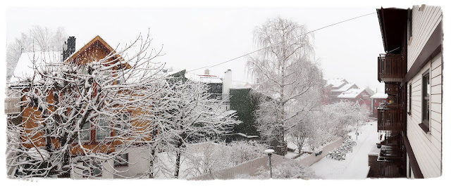 Utsikt fra Fjellgata 2D til  naboer i Gøteborggata 19 og bakgården i Verksgata borettslag på  på Rodeløkka i Oslo.