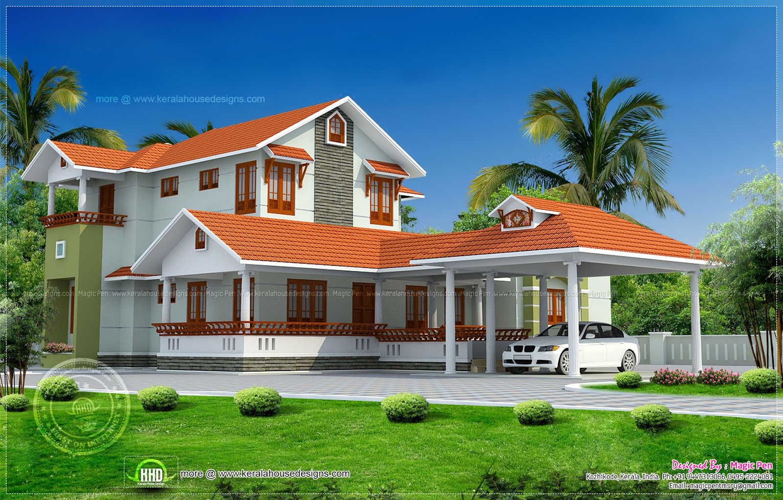  Kerala  model  double storied house  Home  Kerala  Plans 