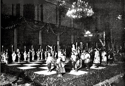 Partida de ajedrez viviente en las Fiestas de la Merced, Barcelona 1904