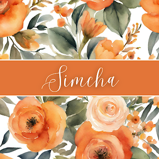 Free Simcha Greeting Card Printable - Floral Calligraphy - Square