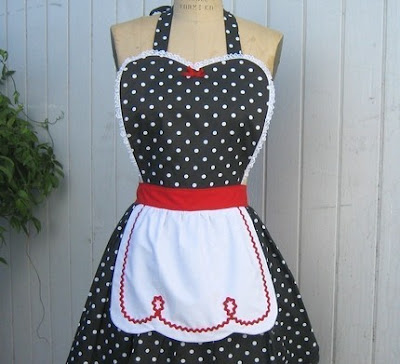 Fashion Aprons on Retro Aprons   50s Style I Love Lucy Apron Black Dot Apron