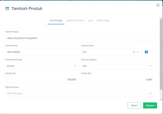 Cara Input Data Produk di Zahir Online dan Zahir Accounting