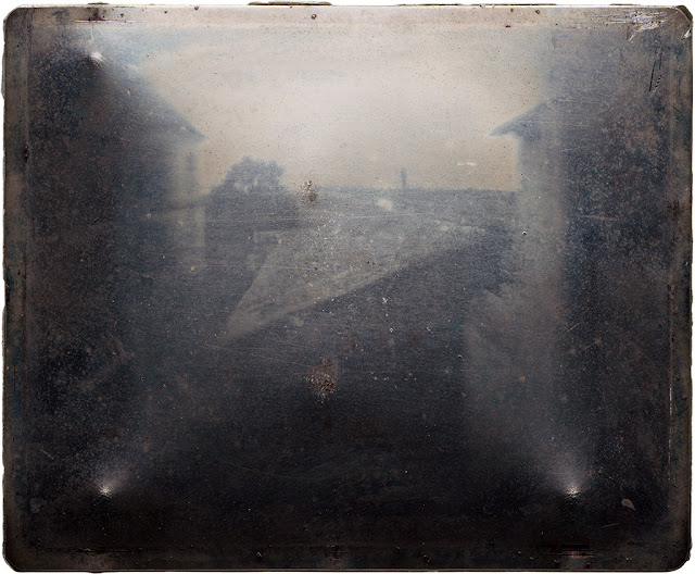 The first photo by Niepce looking out over rooftops at La Gras
