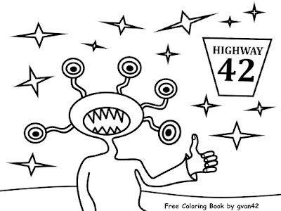 Hitchhiking Alien - Free Coloring Book by gvan42 