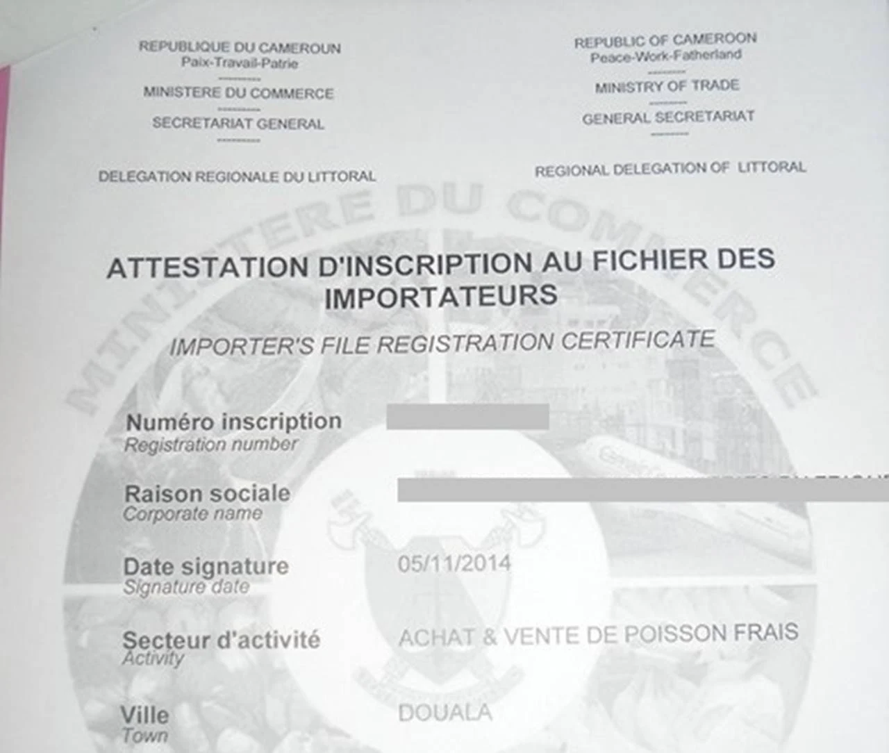 Obtenir une Licence d'Importation/Exportation au Cameroun