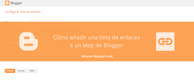 Cómo añadir una lista de enlaces a un blog de Blogger