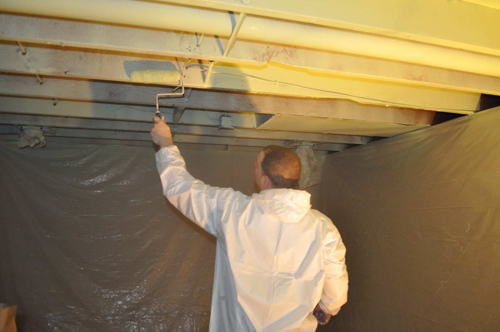 Carri Us Home: Painting a Basement Ceiling