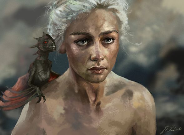 Darek Zabrocki daroz deviantart ilustrações arte conceitual fantasia games Fan-art - Game of thrones: Daenerys