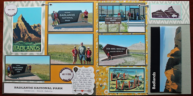 Badlands National Park scrapbook page layout