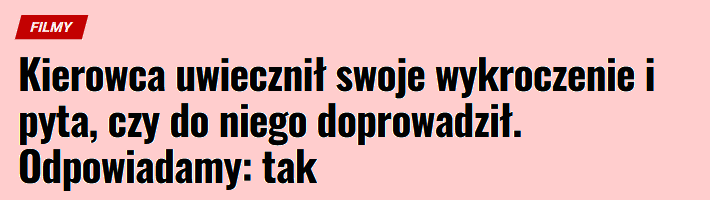 Kierowca uwiecznił swoje wykroczenie i pyta, czy do niego doprowadził. Odpowiadamy: tak