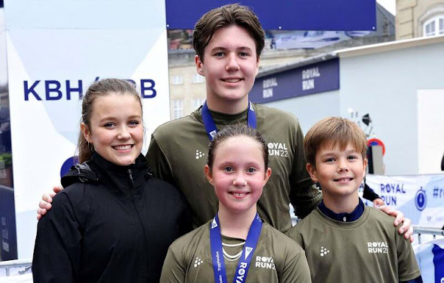Prince Christian, Princess Isabella, Princess Josephine and Prince Vincent attended the royal run 2022